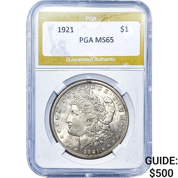 1921 Morgan Silver Dollar PGA MS65