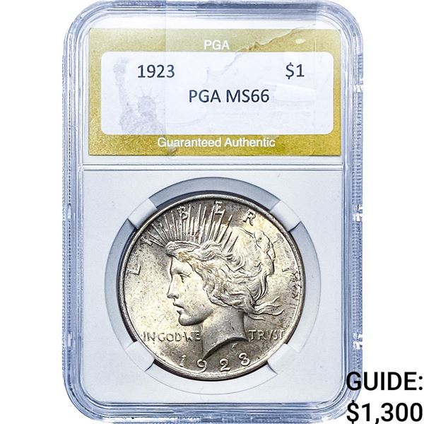 1923 Silver Peace Dollar PGA MS66