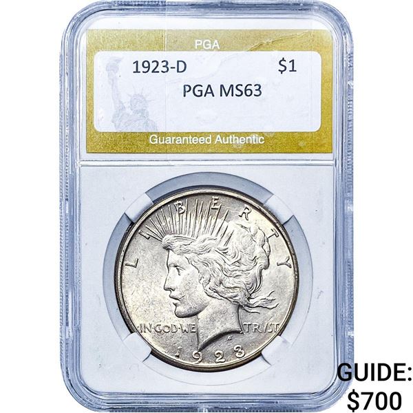 1923-D Silver Peace Dollar PGA MS63