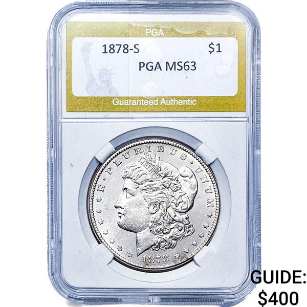 1878-S Morgan Silver Dollar PGA MS63