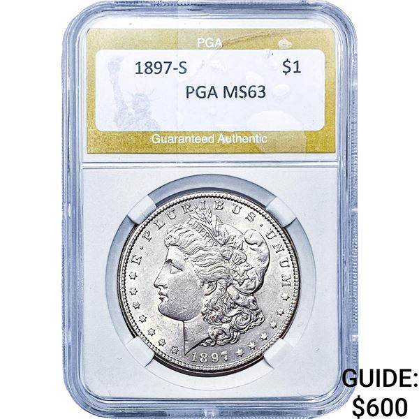 1897-S Morgan Silver Dollar PGA MS63