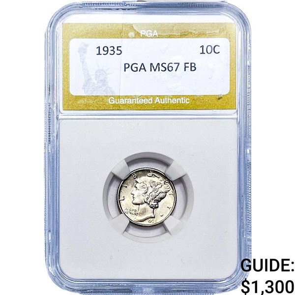 1935 Mercury Silver Dime PGA MS67 FB