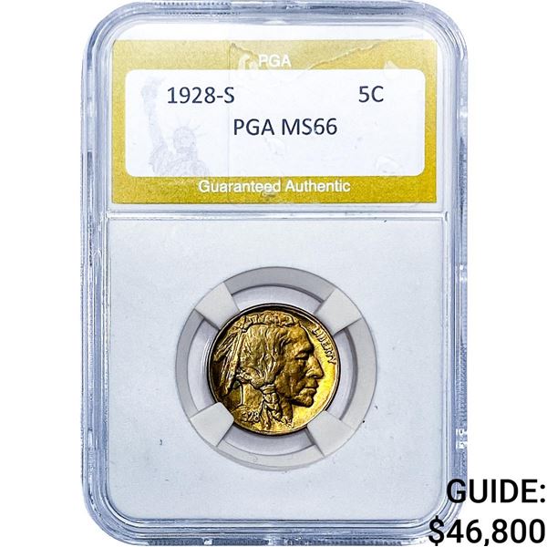1928-S Buffalo Nickel PGA MS66