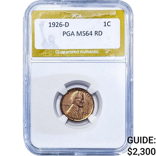 1926-D Wheat Cent PGA MS64 RD