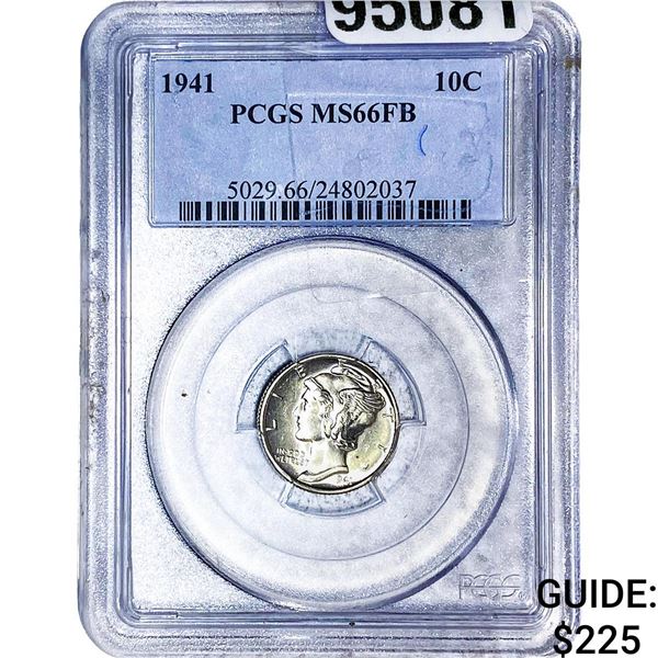 1941 Mercury Silver Dime PCGS MS66 FB