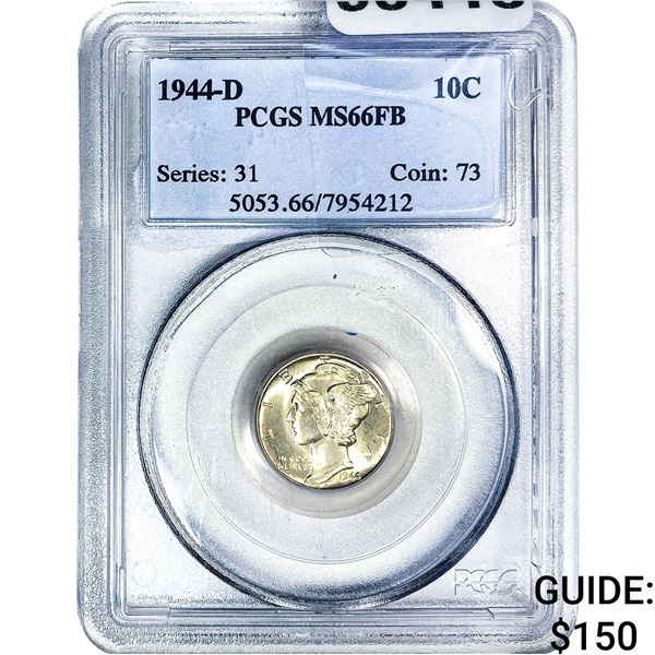 1944-D Mercury Silver Dime PCGS MS66 FB