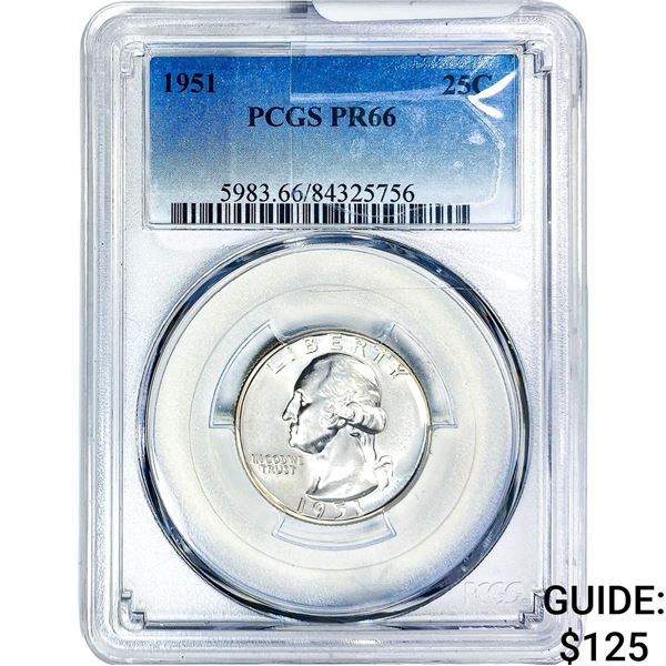 1951 Washington Silver Quarter PCGS PR66