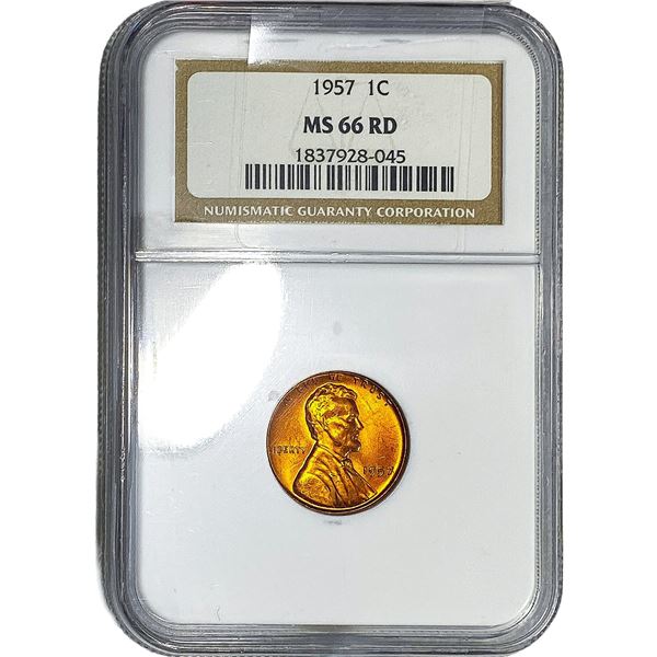 1957 Wheat Cent NGC MS66 RD