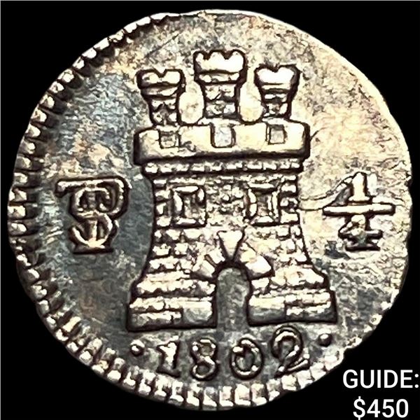 1802 Bolivia Charles Silver 1/2 Real