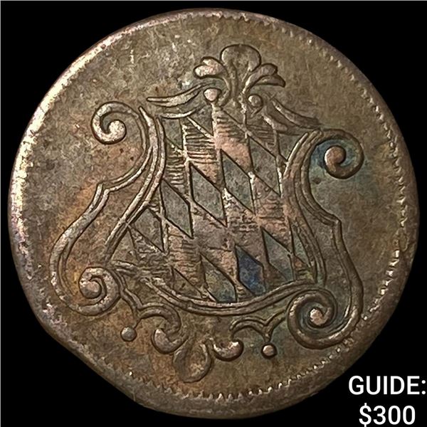 1766A German States Bavaria Copper 1 Pfennig