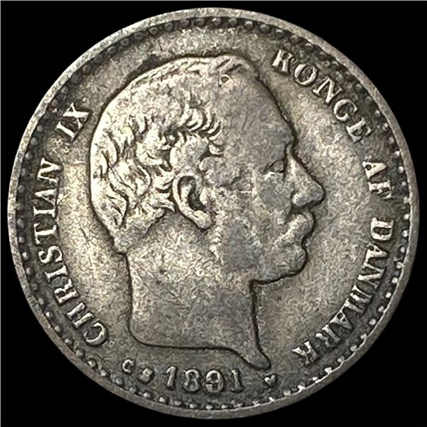 1891 Denmaek Silver 10 Ore