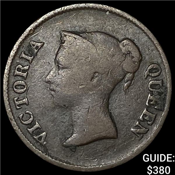 1862 Straits Settlements Copper 1/4 Cent