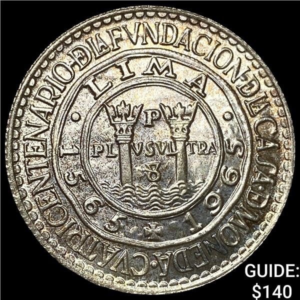 1965 Peru Silver 20 Soles