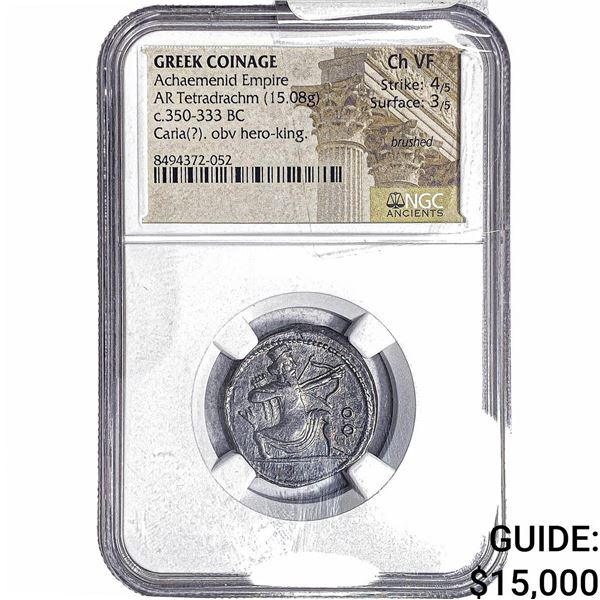 Achaemenid Empire 350-333 BC Silver Tetradrachm