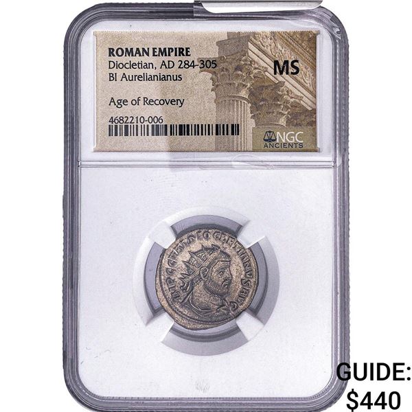 Roman Empire Diocletian 286-310 Bi Aurelianianus NGC MS