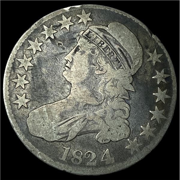 1824 Capped Bust Half Dollar NICELY  CIRCULATED