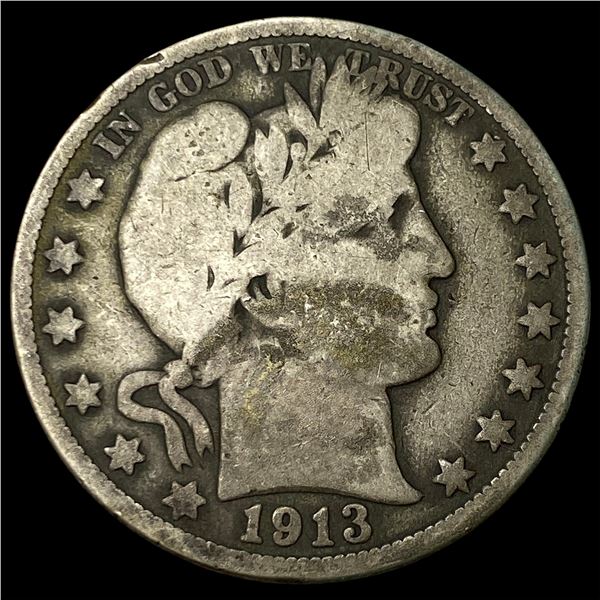 1913 Silver Barber Half Dollar NICELY  CIRCULATED