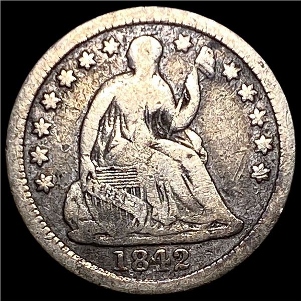 1842-O Silver Seated Liberty Half Dime  LIGHTLY CIRCULATED