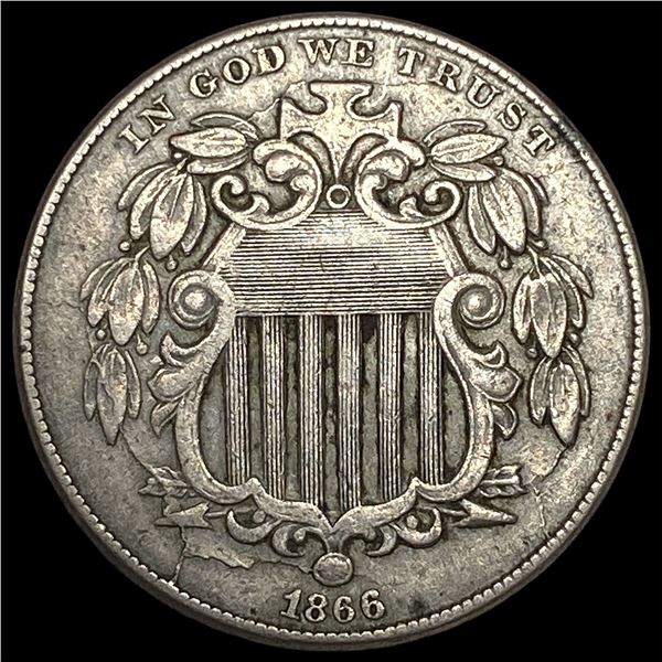 1866 Shield Nickel NEARLY UNCIRCULATED