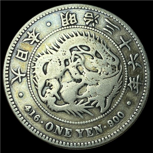 1903 Japan Meiji Silver 1 Yen LIGHTLY  CIRCULATED