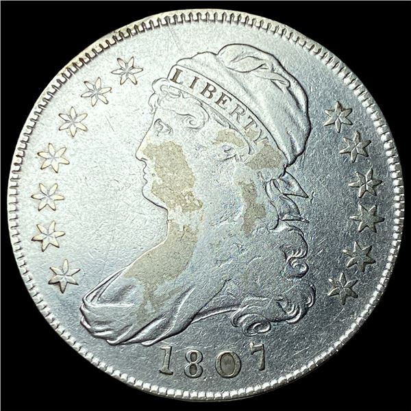 1807 Capped Bust Silver Half Dollar LIGHTLY  CIRCULATED