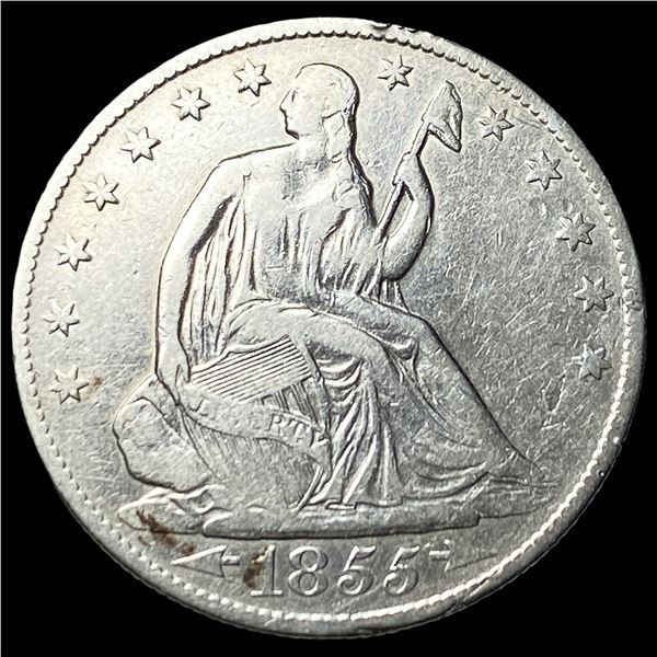 1855-O Arrows Seated Liberty Half Dollar  NEARLY UNCIRCULATED