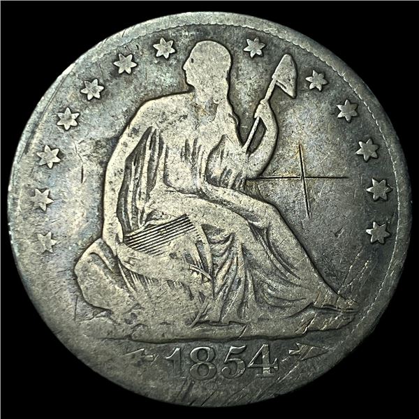 1854-O Arrows Seated Liberty Half Dollar  NICELY CIRCULATED