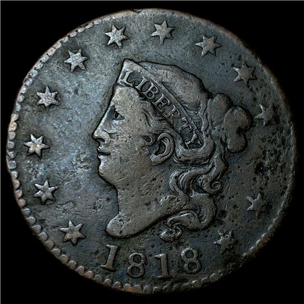 1818 Coronet Head Large Cent NEARLY  UNCIRCULATED