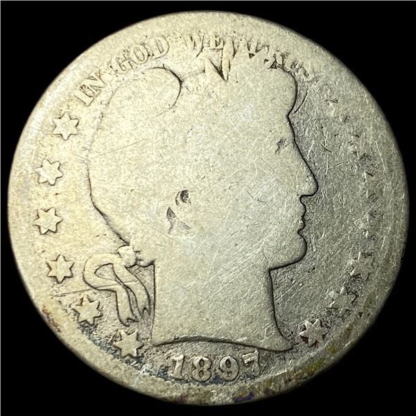 1897 Silver Barber Quarter NICELY CIRCULATED