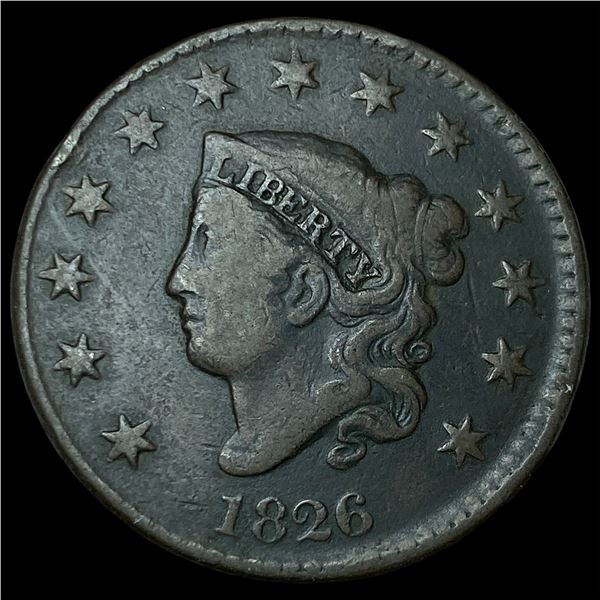 1826 Coronet Head Large Cent LIGHTLY  CIRCULATED