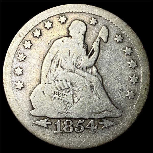 1854-O Silver Seated Liberty Quarter LIGHTLY  CIRCULATED