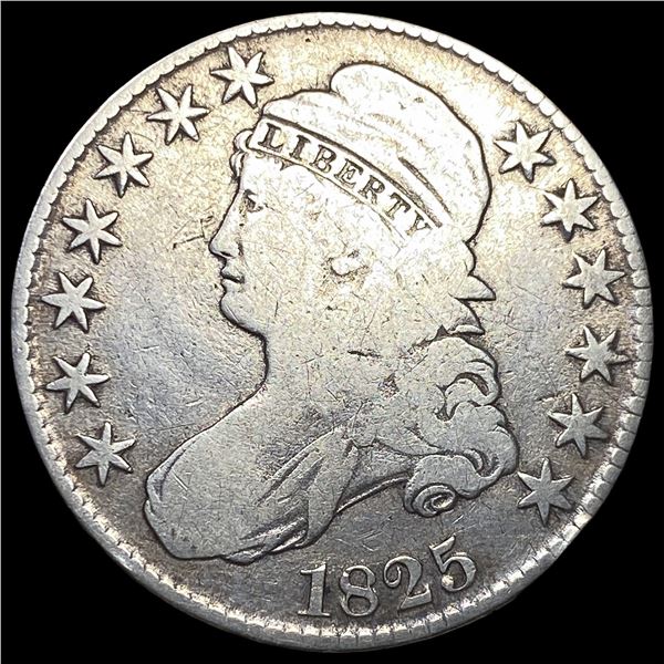 1825 Capped Bust Half Dollar NICELY  CIRCULATED