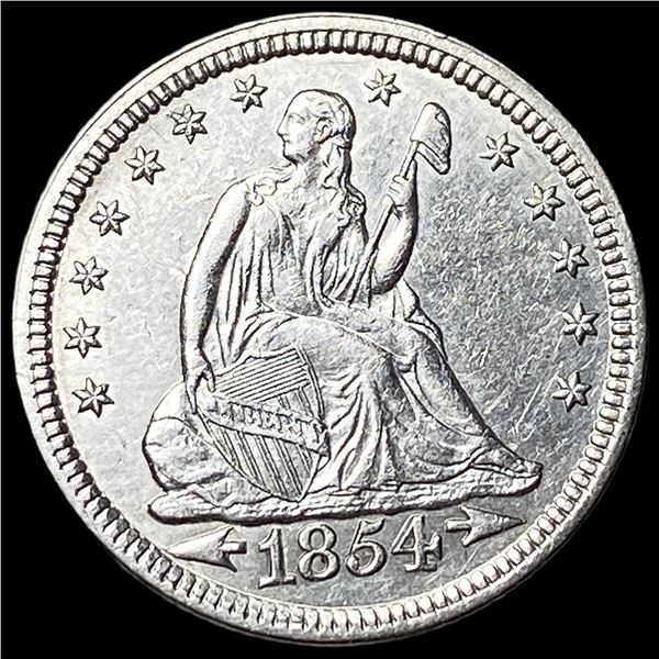 1854 Arrows Seated Liberty Quarter CLOSELY  UNCIRCULATED