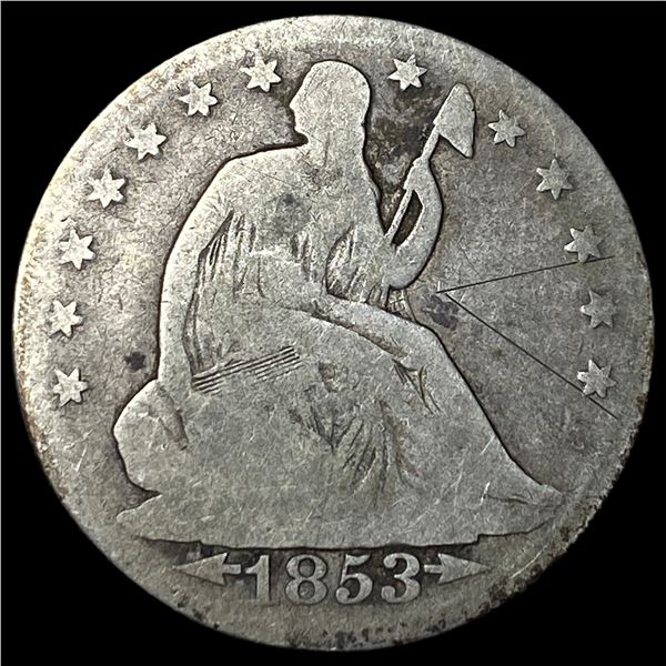 1853-O Arrows/Rays Seated Liberty Half Dollar  NICELY CIRCULATED
