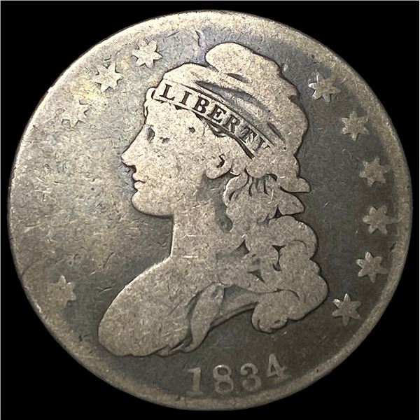 1834 Capped Bust Half Dollar NICELY  CIRCULATED