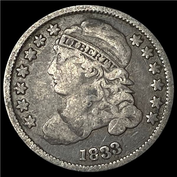 1833 Silver Capped Bust Dime NICELY  CIRCULATED