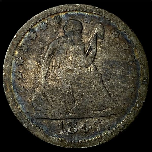 1847-O Silver Seated Liberty Quarter NICELY  CIRCULATED
