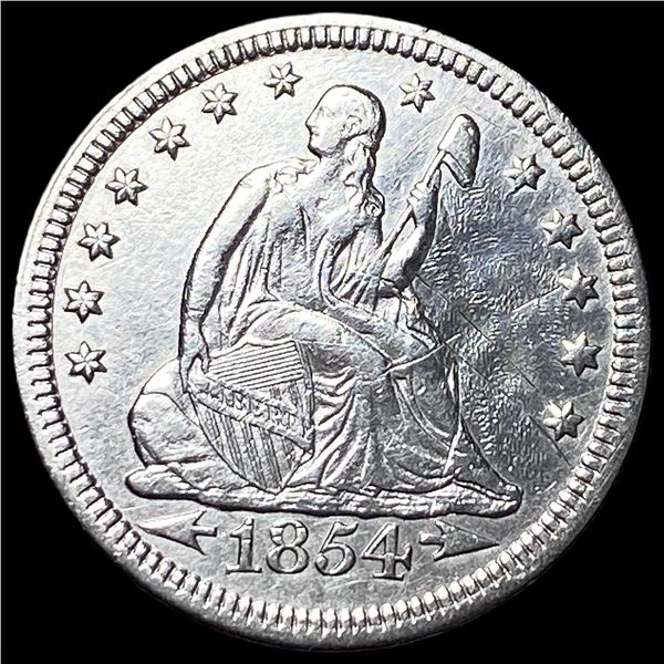 1854 Arrows Seated Liberty Quarter CLOSELY  UNCIRCULATED