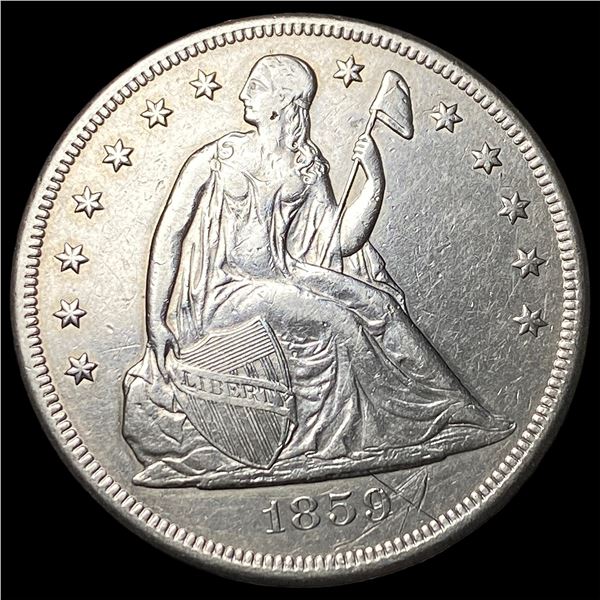 1859-O Silver Seated Liberty Dollar CLOSELY  UNCIRCULATED