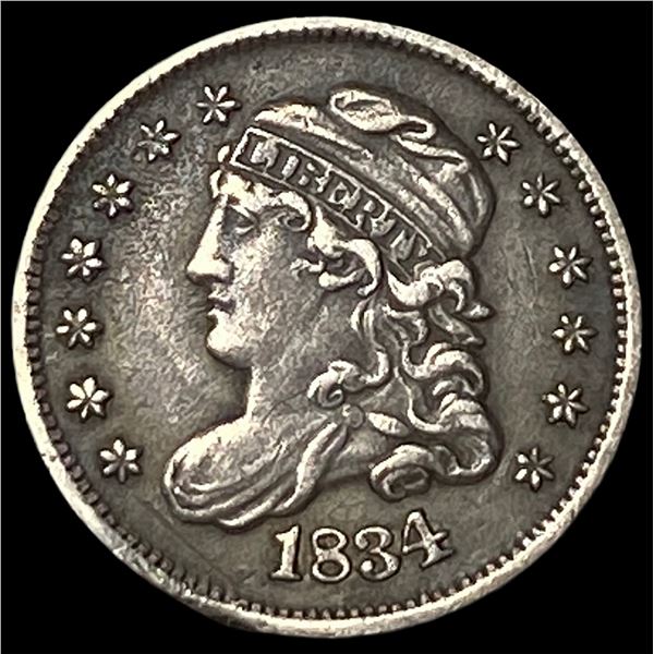1834 Capped Bust Silver Half Dime NEARLY  UNCIRCULATED