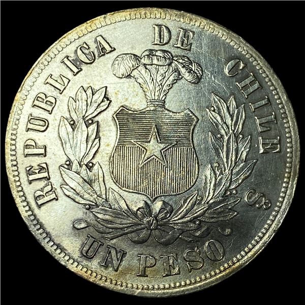 1878 Chile Silver 1 Peso UNCIRCULATED
