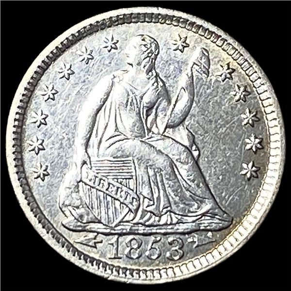 1853 Silver Seated Liberty Half Dime CHOICE  AU