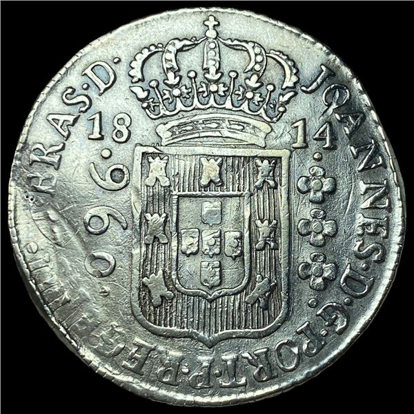 1814 Brazil Silver 960 Reis CLOSELY  UNCIRCULATED