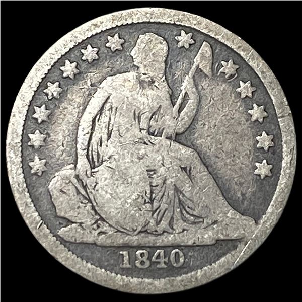 1840 Silver Seated Liberty Dime NICELY  CIRCULATED