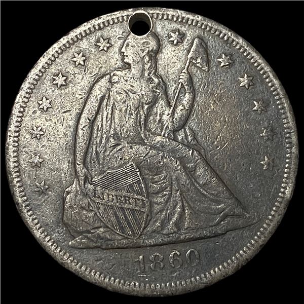 1860-O Silver Seated Liberty Dollar NICELY  CIRCULATED