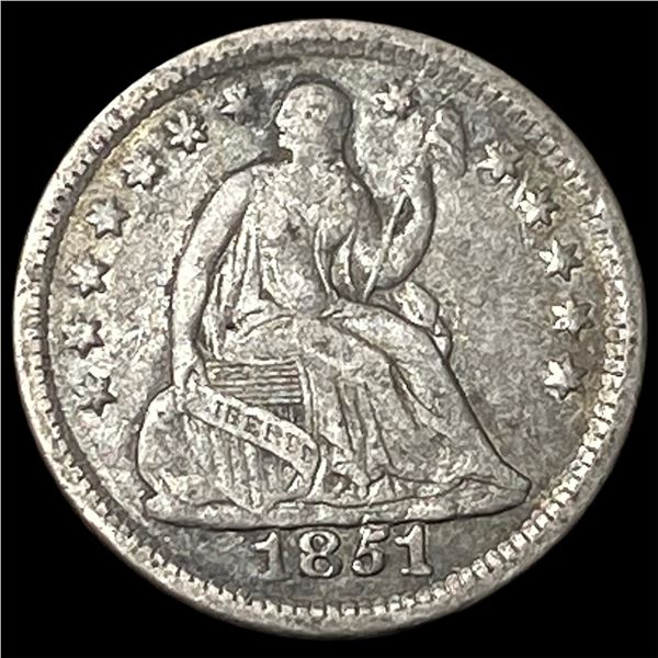1851-O Silver Seated Liberty Half Dime NEARLY  UNCIRCULATED