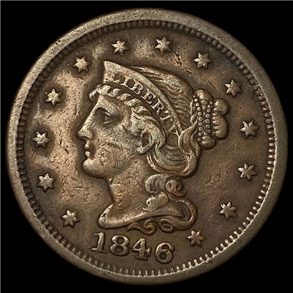 1846 Braided Hair Large Cent ABOUT  UNCIRCULATED