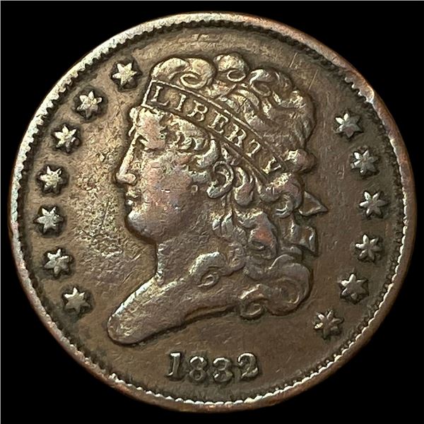 1832 Classic Head Half Cent NEARLY  UNCIRCULATED