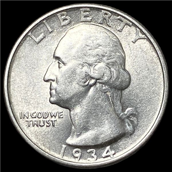 1934 Silver Washington Quarter CHOICE AU