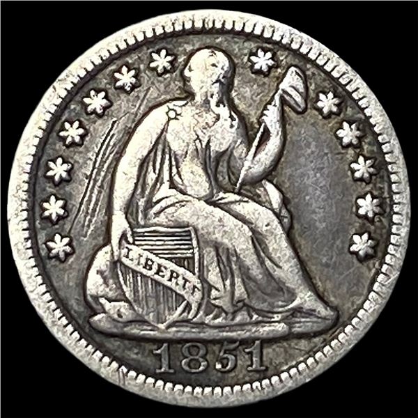 1851 Silver Seated Liberty Half Dime ABOUT  UNCIRCULATED